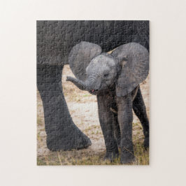 Djurpussel Mor och Baby djur Elephant Pho Pussel