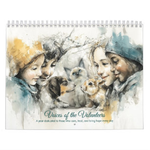 DjurRäddning Välgörare Vattenfärgskonst Kalender