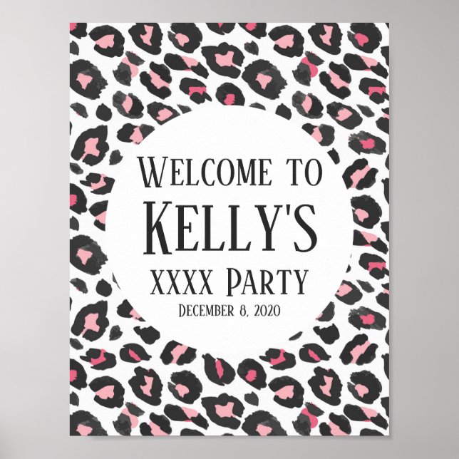 Djurs, Leopards, cheetahs välkomstskylt Poster (Framsidan)