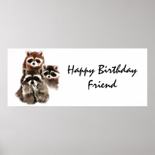 Djurs Raccoon-vänner är som underkläder Humor Poster