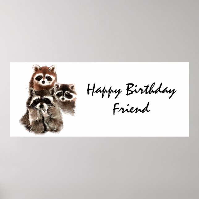 Djurs Raccoon-vänner är som underkläder Humor Poster (Framsidan)