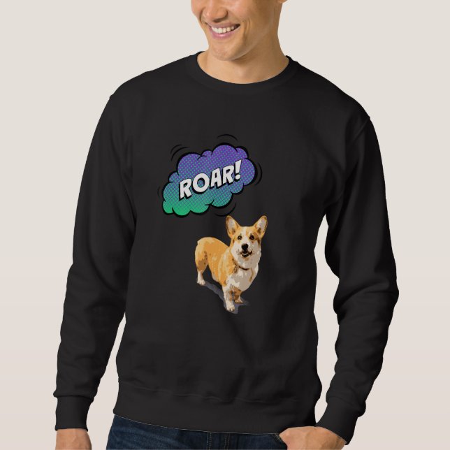 Djurs utskriftsrot med Cute Corgi-Hund Lång Ärmad Tröja (Framsida)