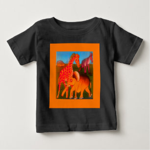 Djursafari färg, färglös afrikansk vild t-shirt