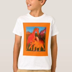 Djursafari färg, färglös afrikansk vild t shirt