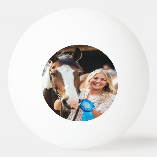 Djurshow Häst Foto Anpassa Pingisboll (Framsidan)