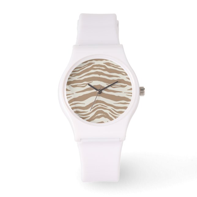 DJURSKRIFT NEUTRALT ZEBRA ANPASSNINGSBAR WHITE WAT ARMBANDSUR (Framsida)