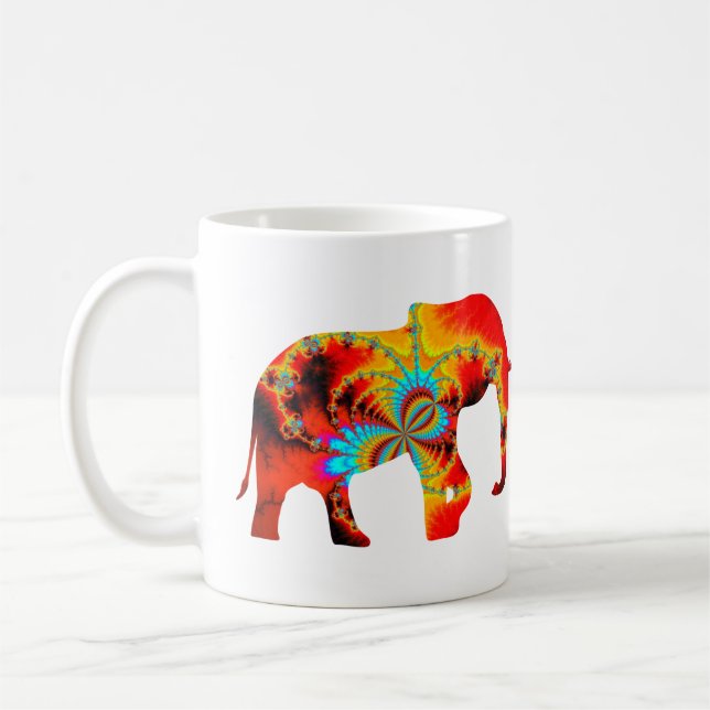 Djurskydd - Elephant Silhouette Fractal 1 Kaffemugg (Vänster)