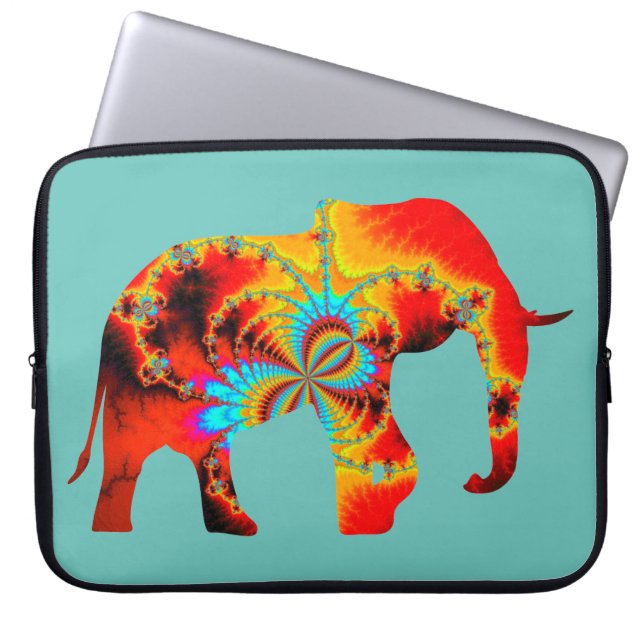Djurskydd - Elephant Silhouette Fractal 1 Laptop Fodral (Framsidan)