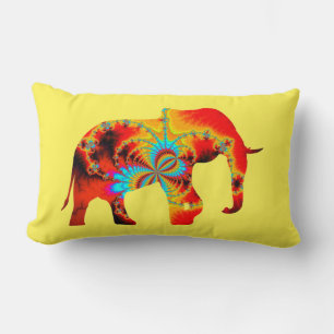 Djurskydd - Elephant Silhouette Fractal 1 Lumbarkudde