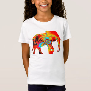 Djurskydd - Elephant Silhouette Fractal 1 T Shirt
