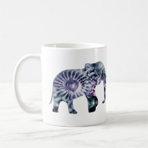 Djurskydd - Elephant Silhouette Fractal 2 Kaffemugg
