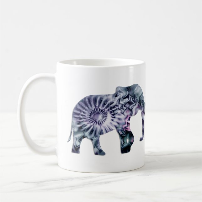 Djurskydd - Elephant Silhouette Fractal 2 Kaffemugg (Vänster)
