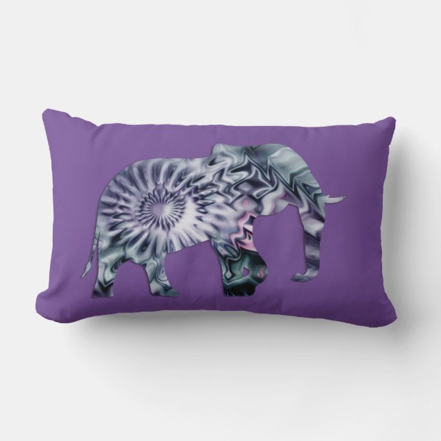 Djurskydd - Elephant Silhouette Fractal 2 Lumbarkudde (Framsida)