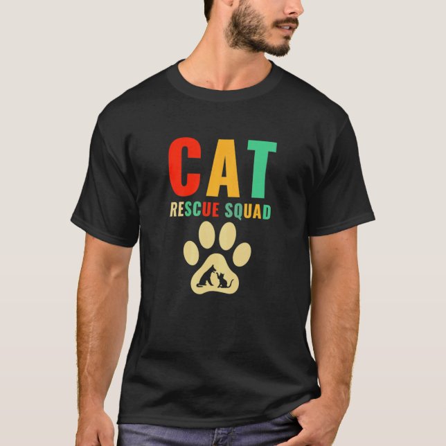 Djurskydd Katt Rädding fyrkant T Shirt (Framsida)