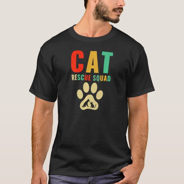 Djurskydd Katt Rädding fyrkant T Shirt (Framsida)