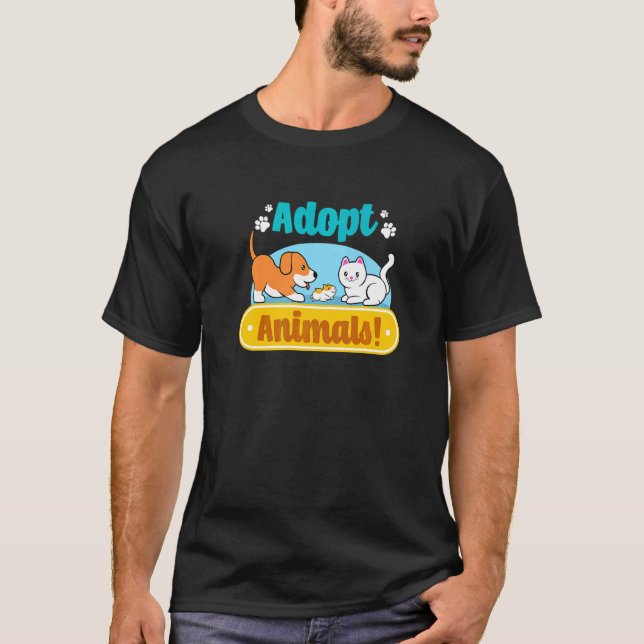 Djurskydd Sparar katter Hundar Cute Animal Rädding T Shirt (Framsida)