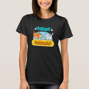 Djurskydd Sparar katter Hundar Cute Animal Rädding T Shirt