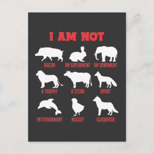Djurskydd Vegan Påstående Animals Welfare Vykort