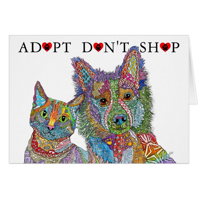Djurskydd vid adoption Köp inte hälsningskort (Framsidan Horizontal)