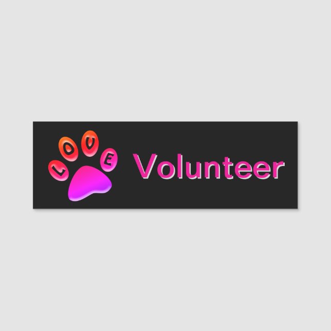 Djurskydd Volunteer Namn bricka Namnbricka (Framsida)