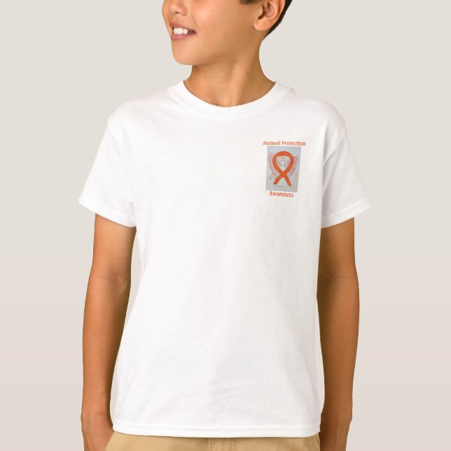 Djurskyddsmedvetande Ribbon Angel Tee Shirt (Framsida)