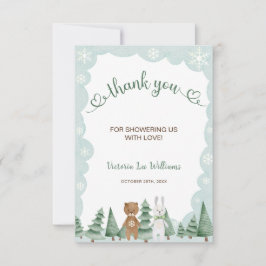 Djursnowflake Winter Baby Shower Tack för ditt kor
