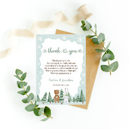 Djursnowflake Winter Baby Shower Tack för ditt kor