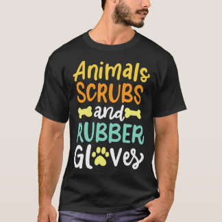 Djurspubbar och gummihandskar veterinär t shirt