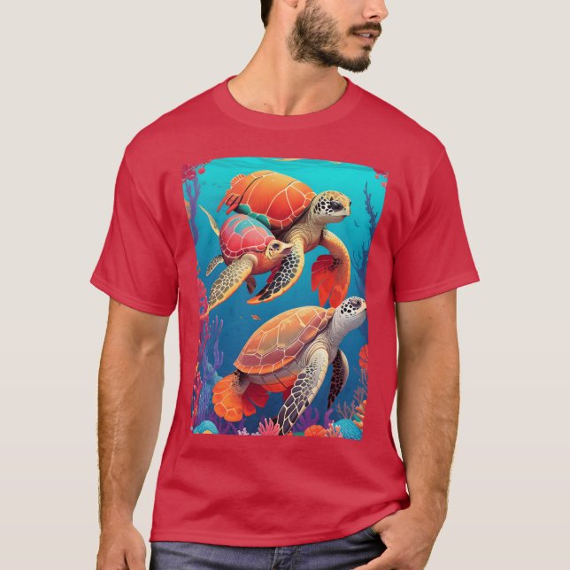 Djurssköldpadda Pettpojke T Shirt (Framsida)