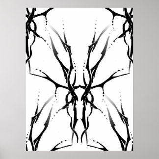 Djurstammen tatuering design för hjärnskål Digital Poster