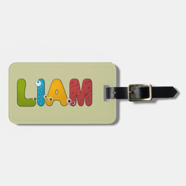 djurt alfabet Liam Bagagebricka (Horisontell Framsida)