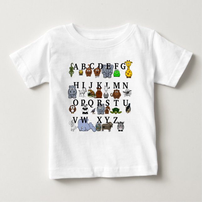 Djurt alfabet tee (Framsida)