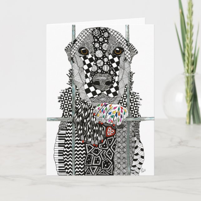 Djurt kort för skyddhundhälsning (Framsida)