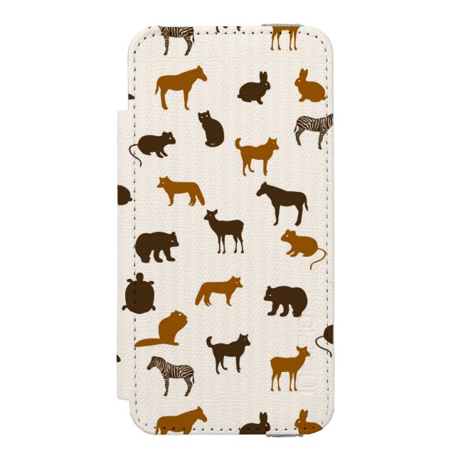 Djurt mönster 1 incipio iPhone wallet skal (Folio Framsidan)