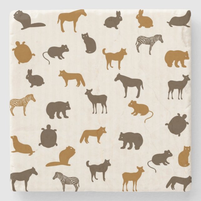 Djurt mönster 1 stenunderlägg (Framsidan)