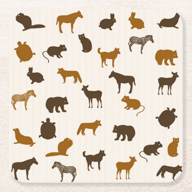 Djurt mönster 1 underlägg papper kvadrat (Framsidan)