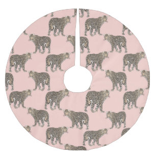 Djurt mönster för moderiktig chic leopard julgransmatta borstad polyester