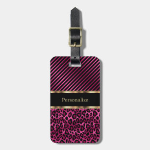 Djurt mönster för rosa Leopard Bagagebricka