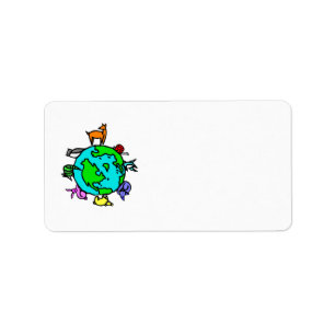 Djurt planet adressetikett