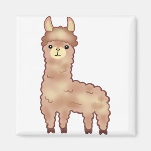 Djurt tecknadkonstverk för Alpaca Magnet