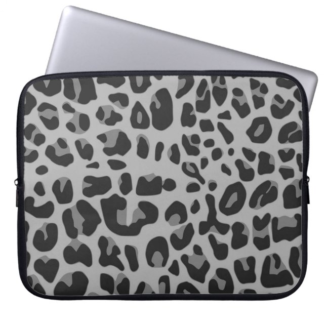 Djurt tryck för abstrakt svart vitHipsterCheetah Laptop Sleeve (Framsidan)
