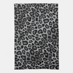 Djurt tryck för grå och svart Leopard Kökshandduk
