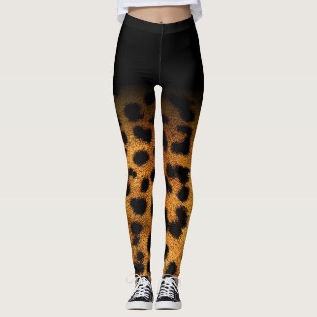 Djurt tryck för *~*Leopard & brunt & svart Leggings (Framsida)