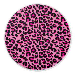 Djurt tryck för rosa och svart Leopard Knopp