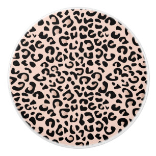 Djurt tryck för svart och rosa Leopard Knopp
