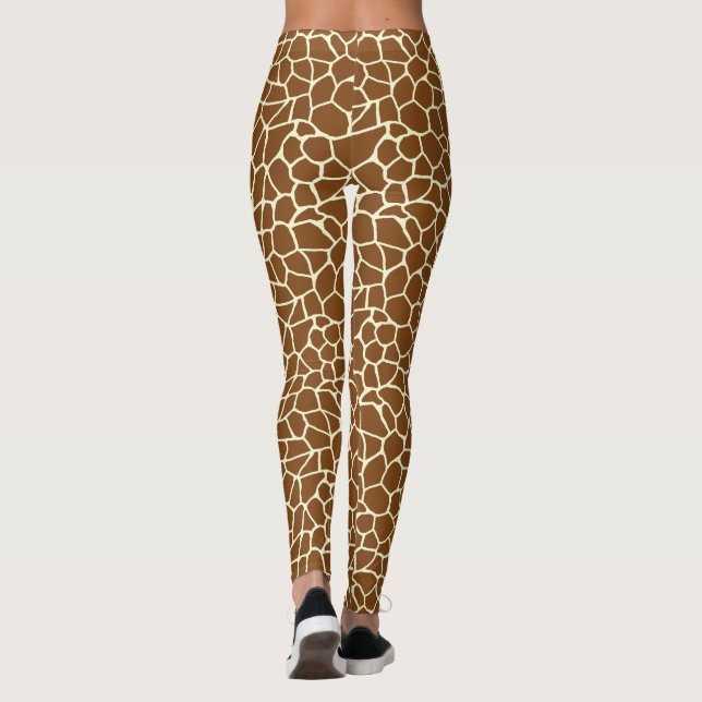 Djurt tryck för vildgiraffmönster leggings (Baksida)