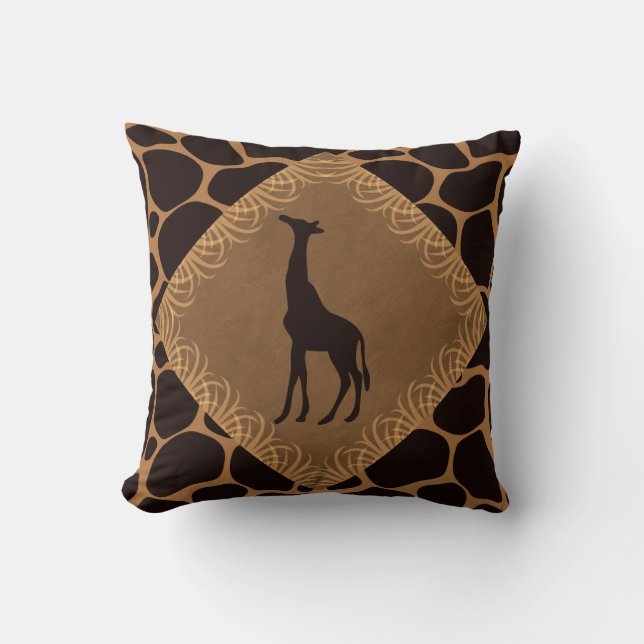 Djurt tryck med giraffet kudde (Framsida)