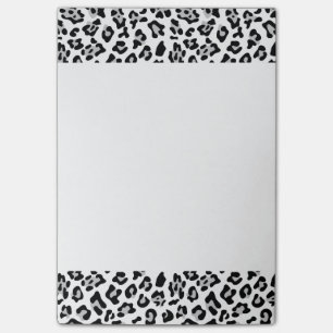 Djurt tryckmönster för grå svart Leopard Post-it Block