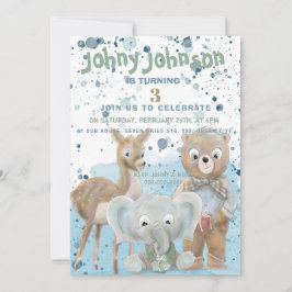 Djurtemat pojke födelsedag meddelande