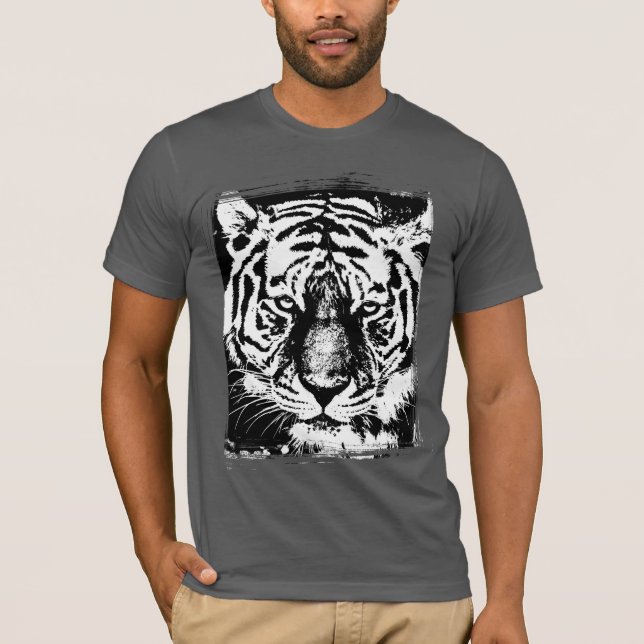 Djurtigern Manar Kortärmad Asphalt Grått Modern T Shirt (Framsida)